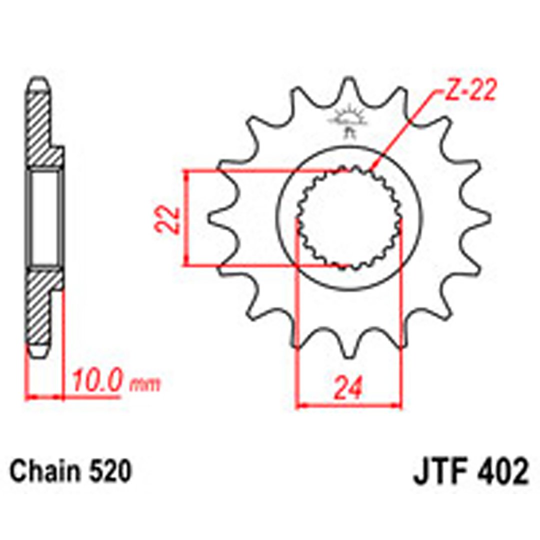 JT Gear Box Sprockets G/B 402-16T BMW