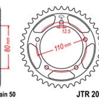JT Rear Sprockets R/W 2010-44T TRI