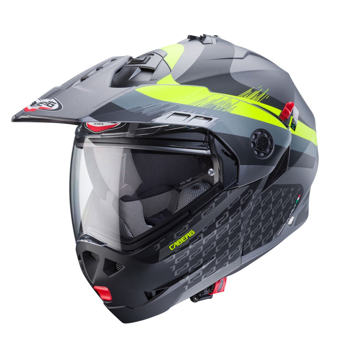 Caberg Tourmax X Sarabe Matt Gun Metal/Black/Yellow Flip Up Motorcycle Helmet