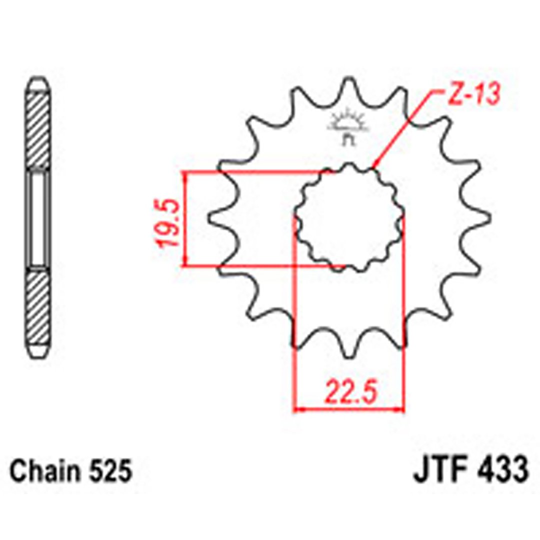 JT Gear Box Sprockets G/B 433-15T SUZ