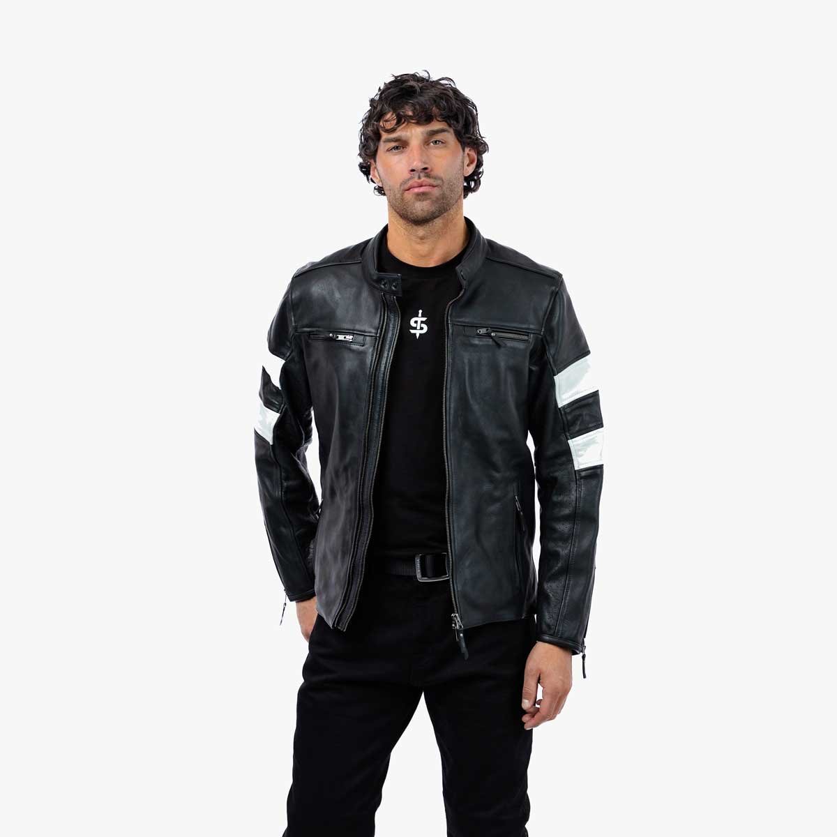 Spada Hanzo CE Leather Jacket Black/Ivory - Image 3
