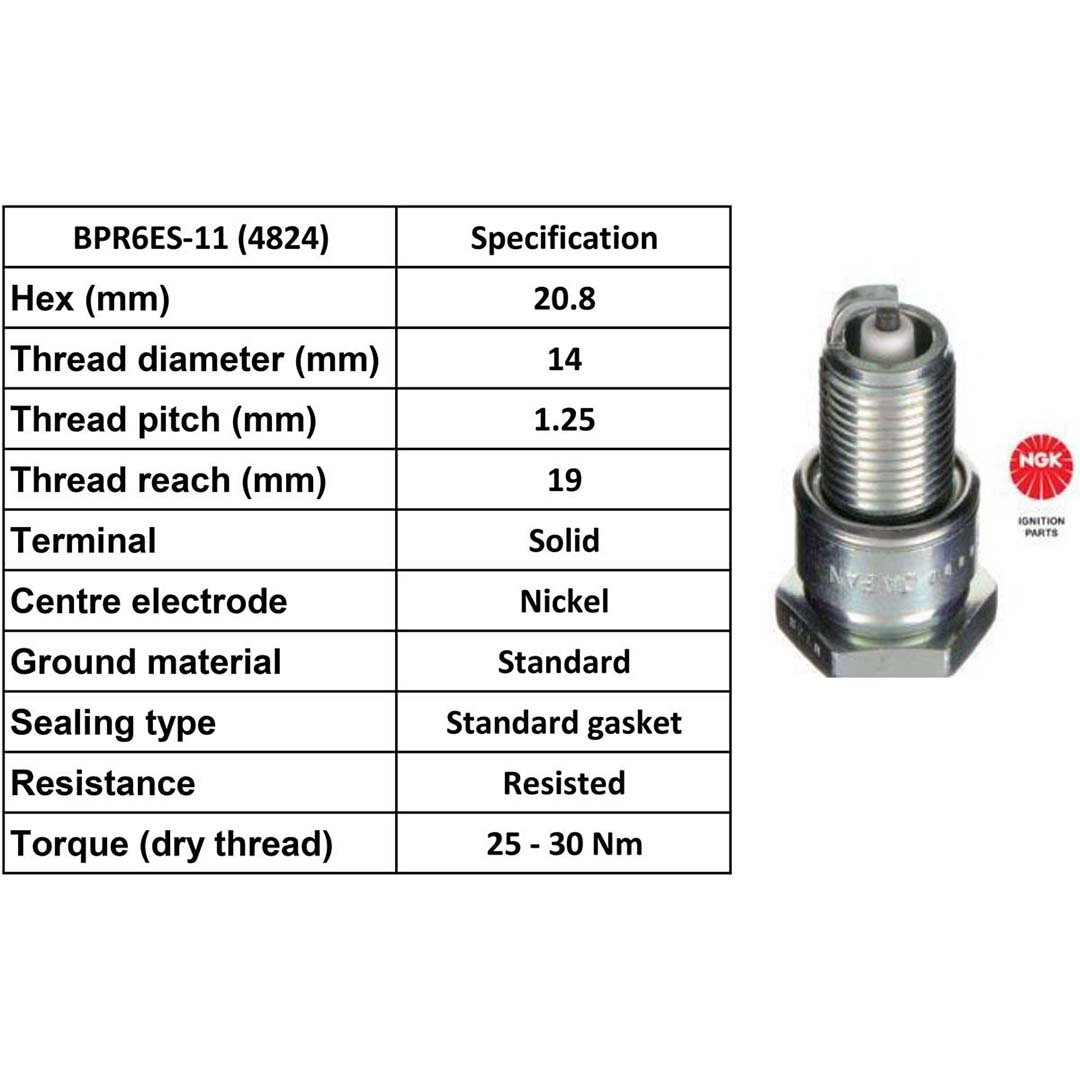 NGK Spark Plug BPR6ES-11 Plugs [Box 10]