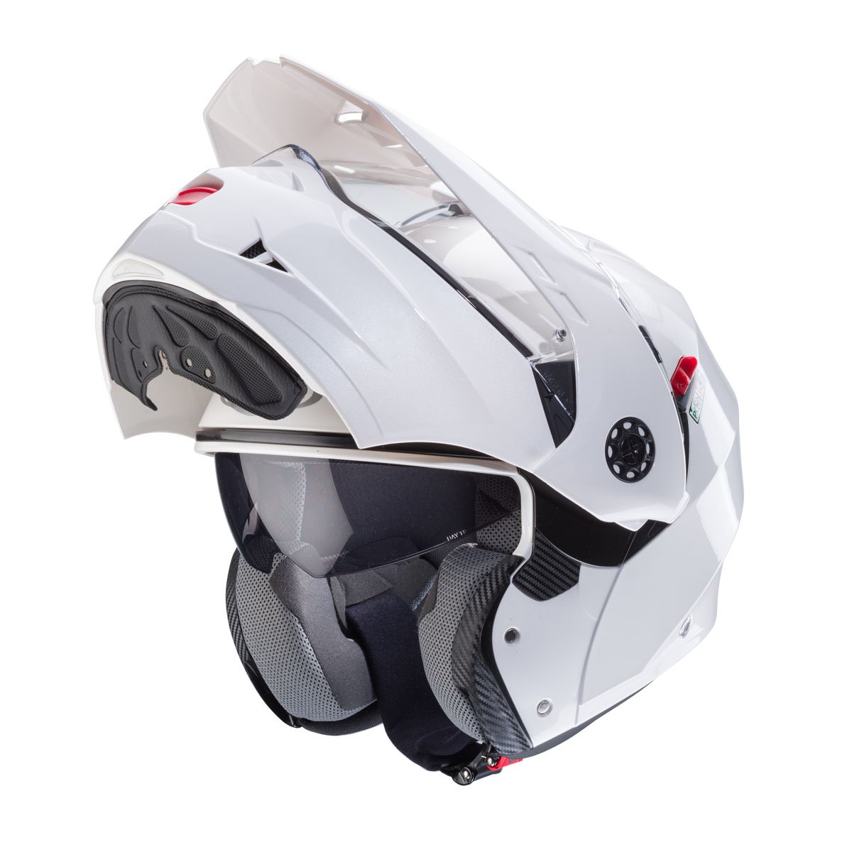 Caberg Tourmax X White Metal Flip Up Motorcycle Helmet - Image 2
