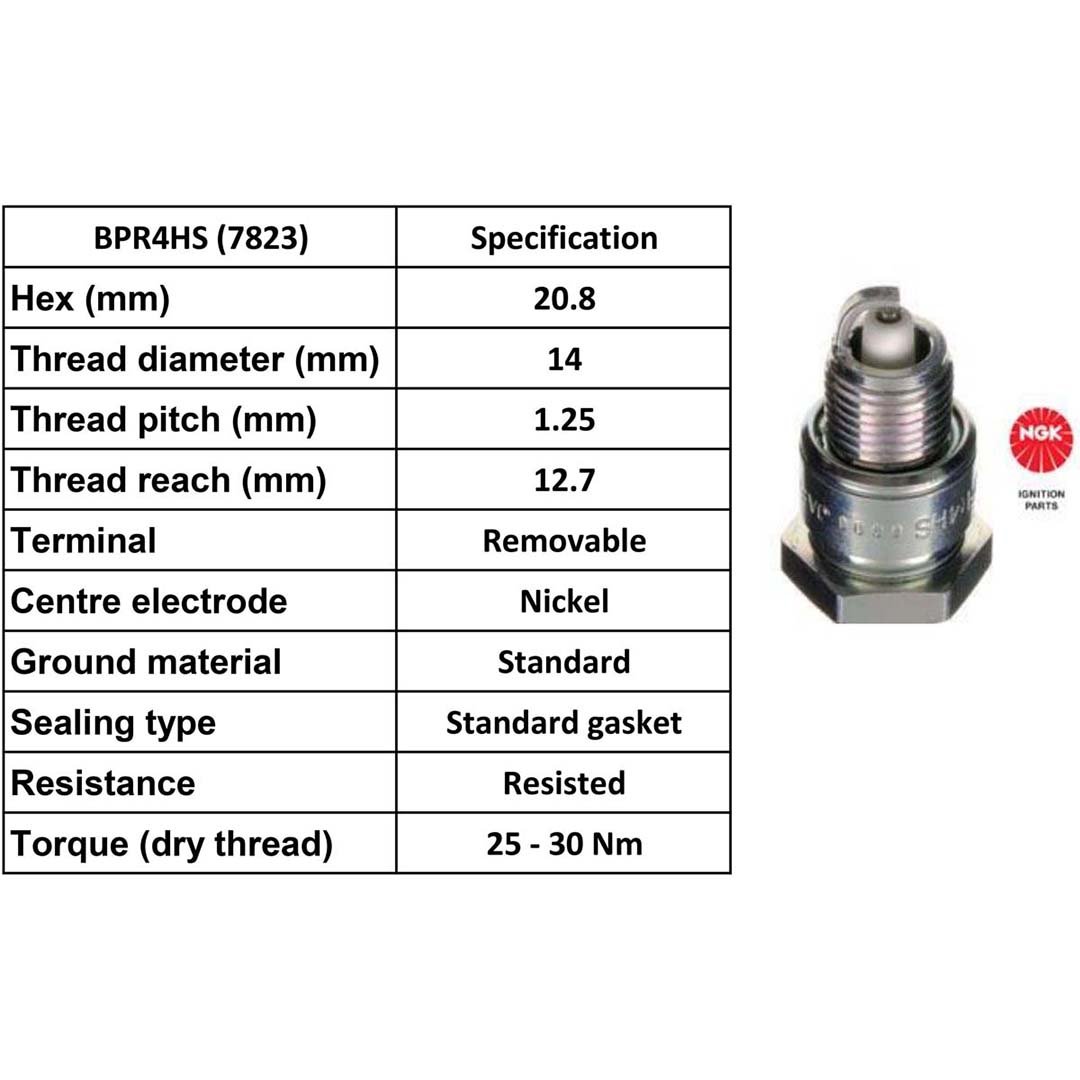 NGK Spark Plug BPR4HS Plugs [Box 10]