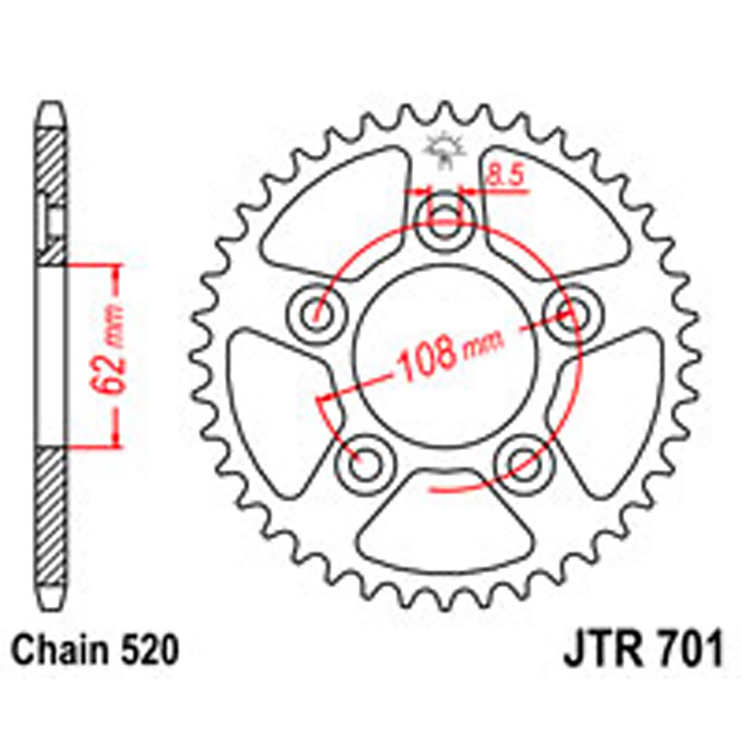 JT Rear Sprockets R/W 701-40 APRILIA [0714]