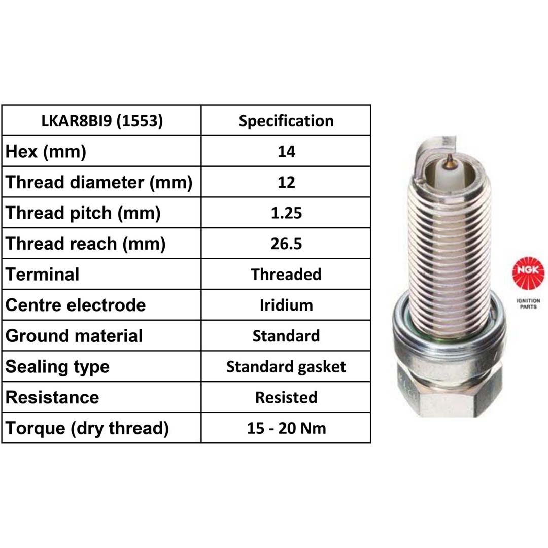 NGK Spark Plug LKAR8B19 Plugs [Box 4]