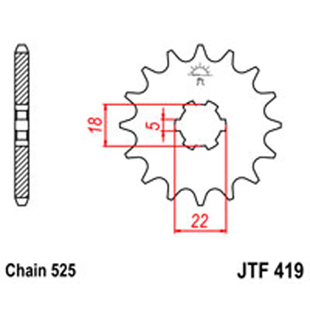 JT Gear Box Sprockets G/B 419-15T SUZ