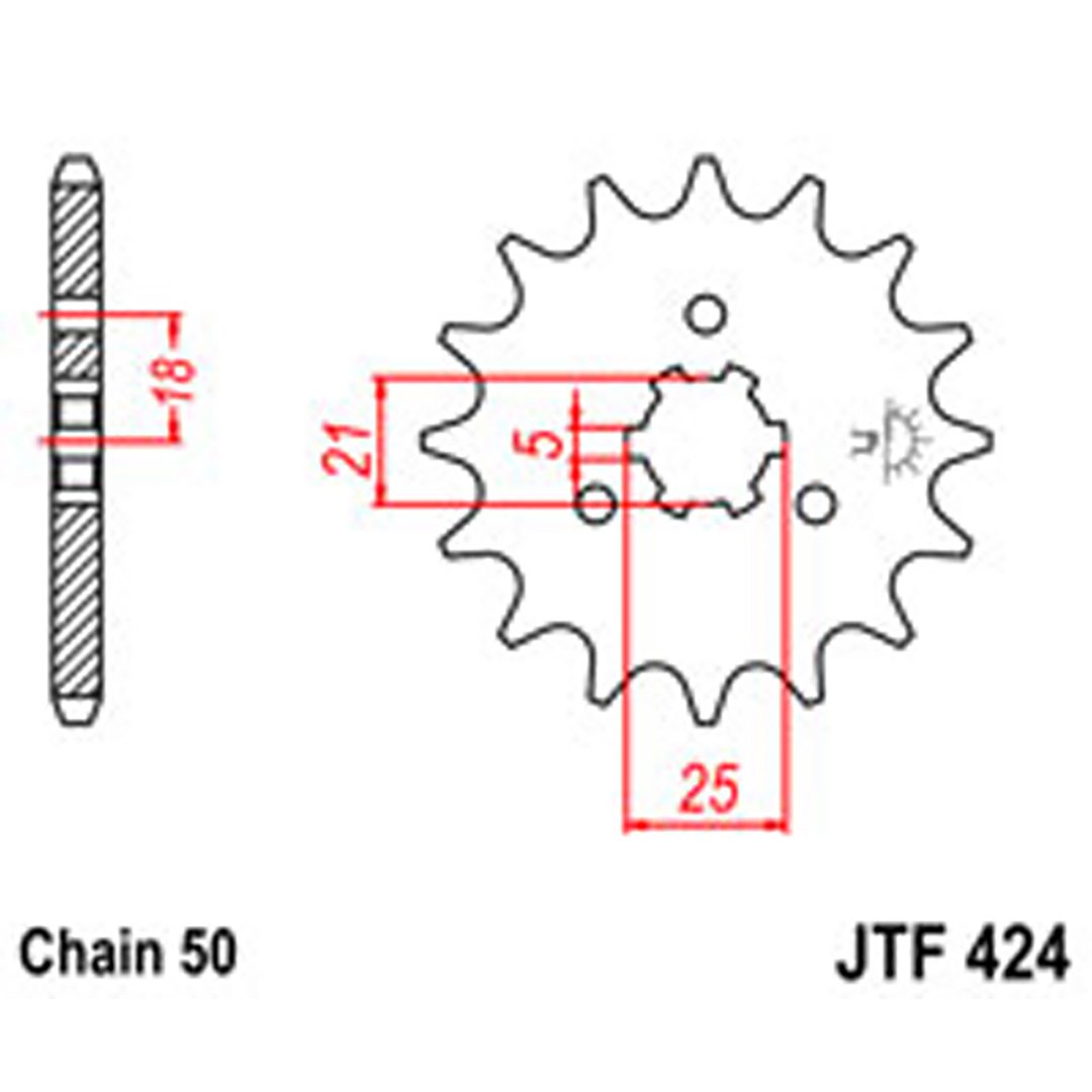 JT Gear Box Sprockets G/B 424/567-17T YAM