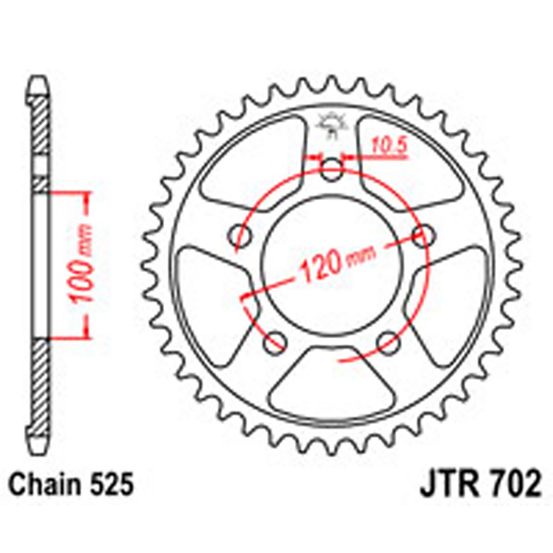 JT Rear Sprockets R/W 702-42 APRILIA