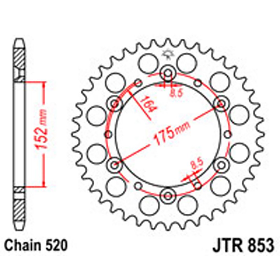 JT Rear Sprockets R/W 853-49 [856]