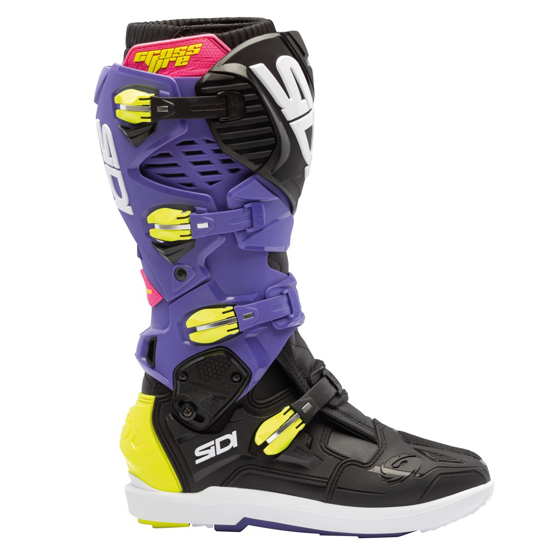 Sidi Crossfire 3 SRS CE Boots Violet/Black/Fluo Yellow - Image 2