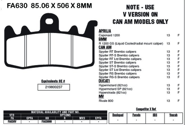 EBC Brake Pads EPFA630HH