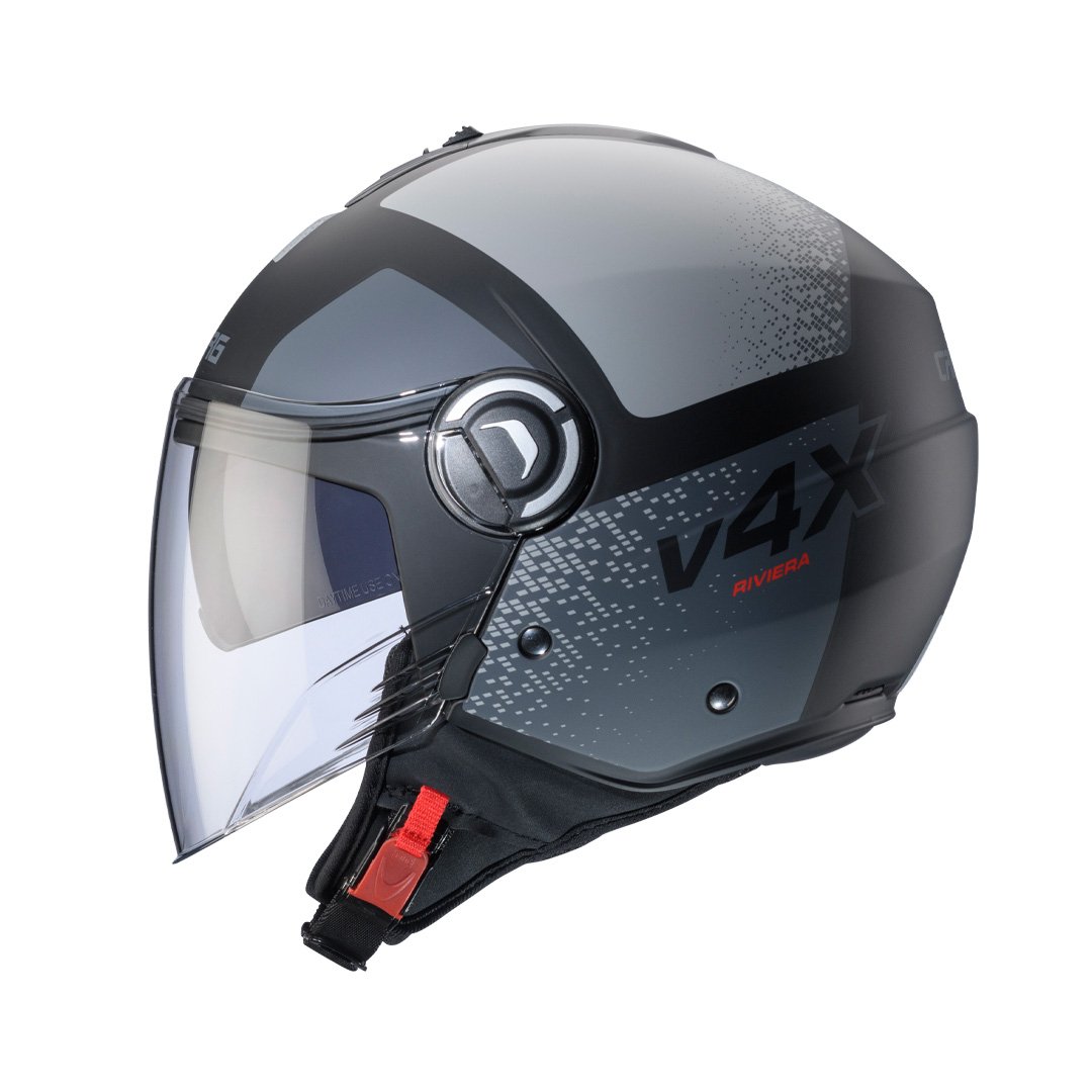 Caberg Riviera V4X Alpha Matt Black/Anthracite/Grey Helmet - Image 2