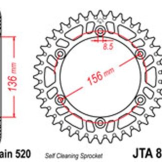 JT Rear Sprockets R/W 822-45SC Alloy