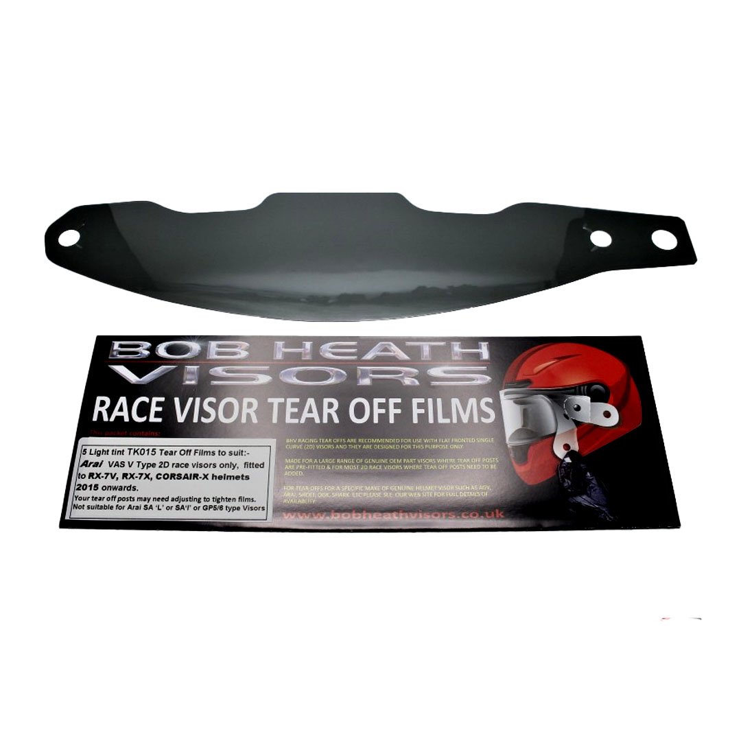 Bob Heath Tear Offs Dark Tint Arai Pack of 5 [TOVALKK]