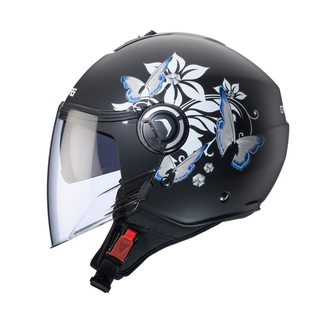 Caberg Riviera V4X Mia Matt Black/White/Grey/Light Blue Helmet Special Order - Image 2
