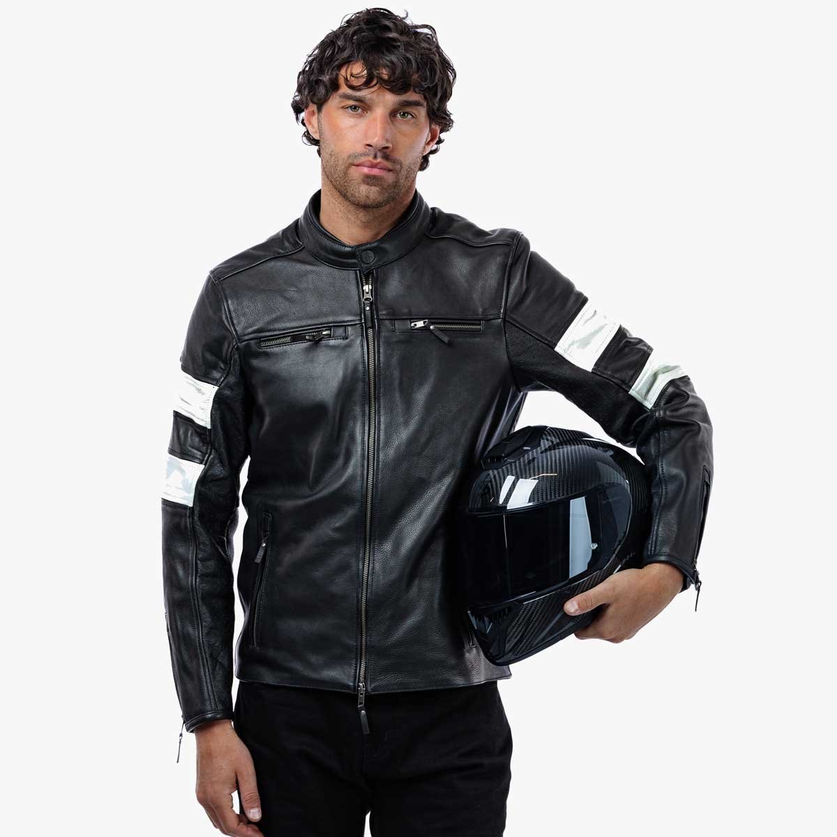 Spada Hanzo CE Leather Jacket Black/Ivory - Image 13