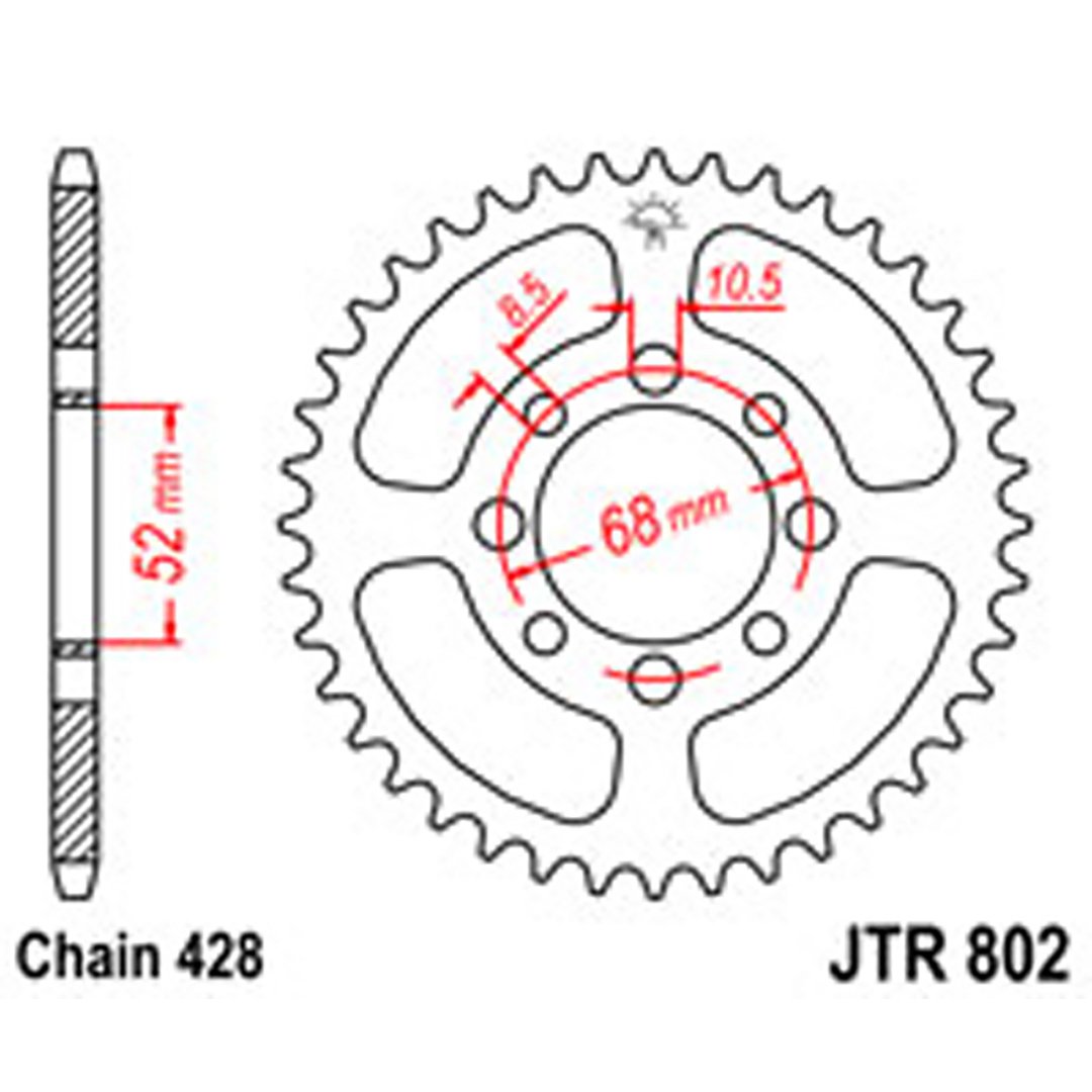 JT Rear Sprockets R/W 802-42T KAW/SUZ