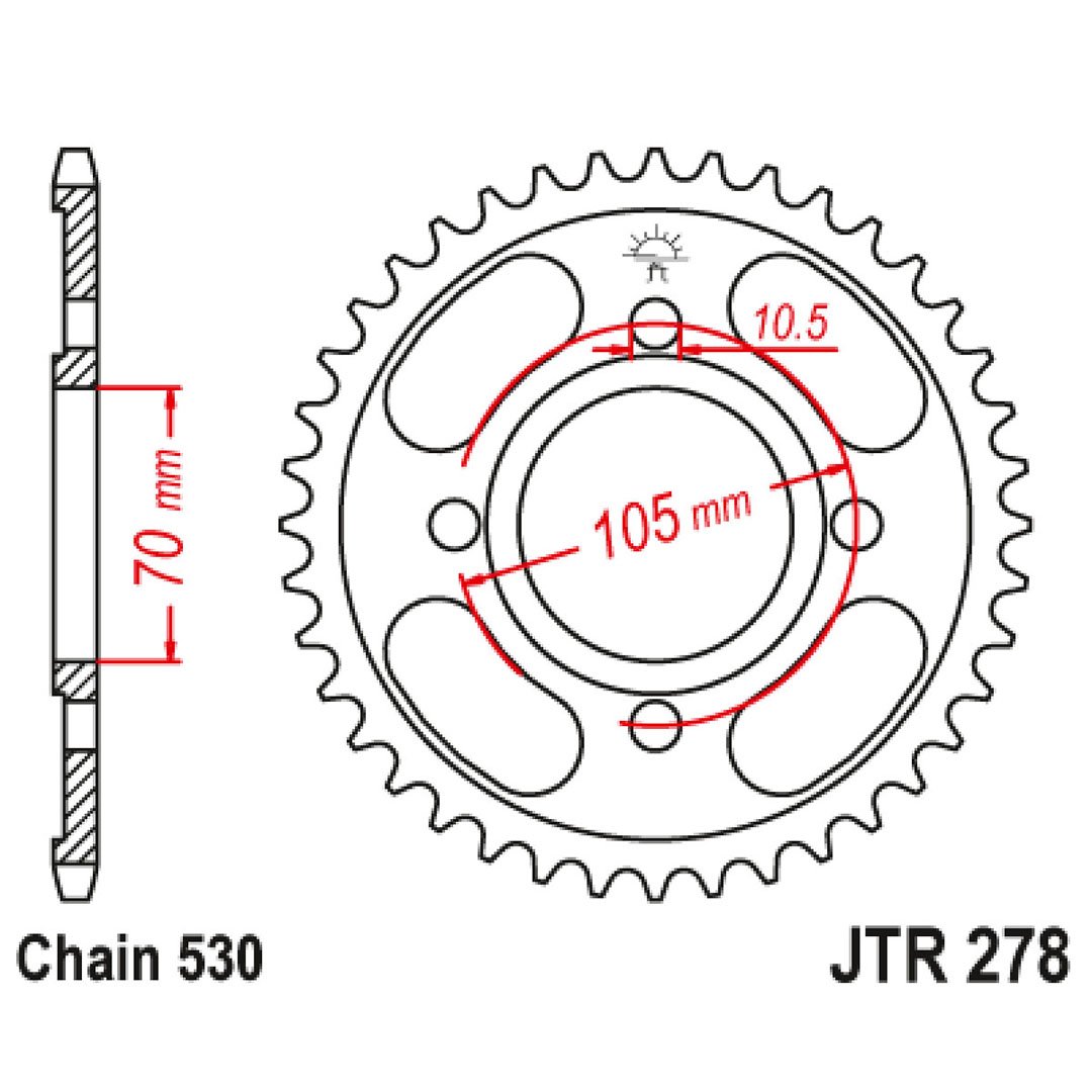 JT Rear Sprockets R/W 278-38T HON