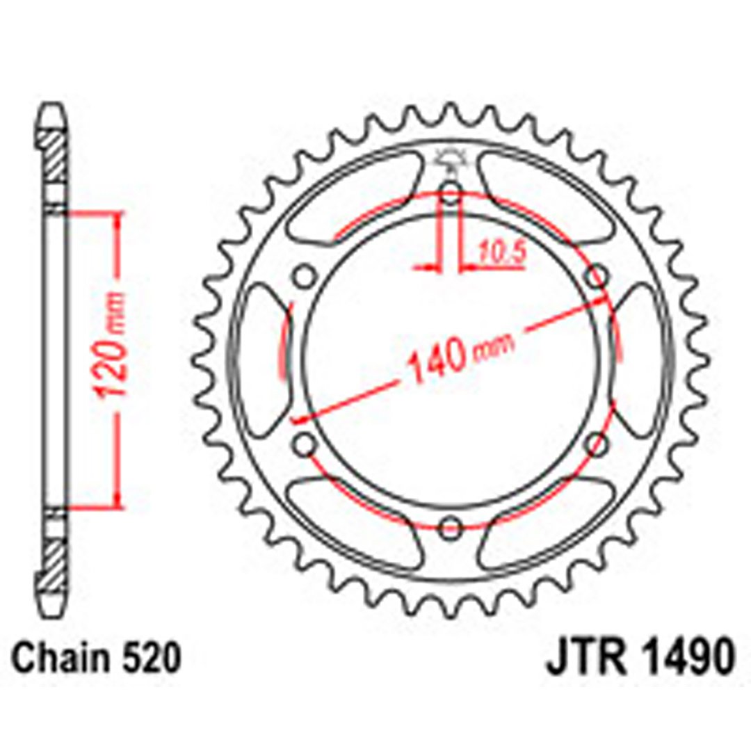 JT Rear Sprockets R/W 1490-42 KAW [475]