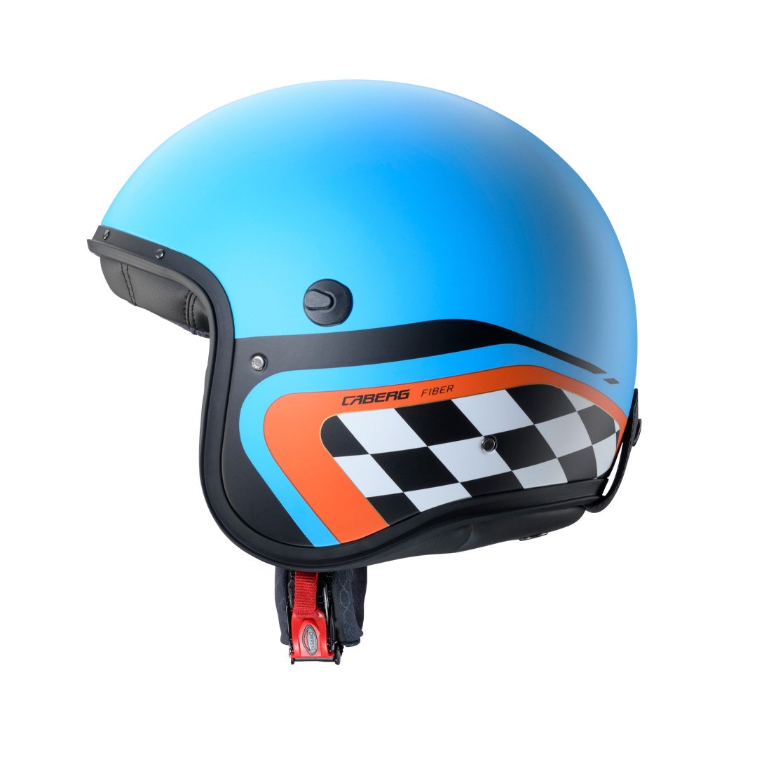 Caberg Freeride X Daytona Matt Blue/Black/Orange Helmet - Image 2