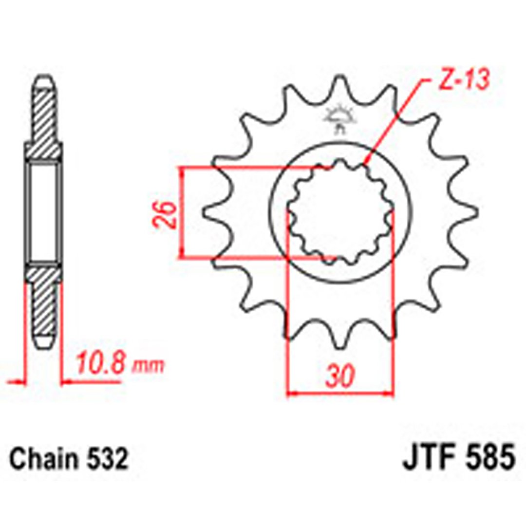 JT Gear Box Sprockets G/B 585-17T YAM [2088]
