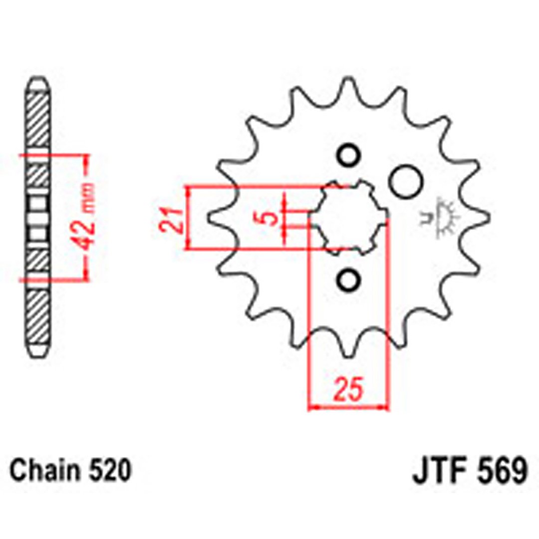 JT Gear Box Sprockets G/B 569/572/1383-14