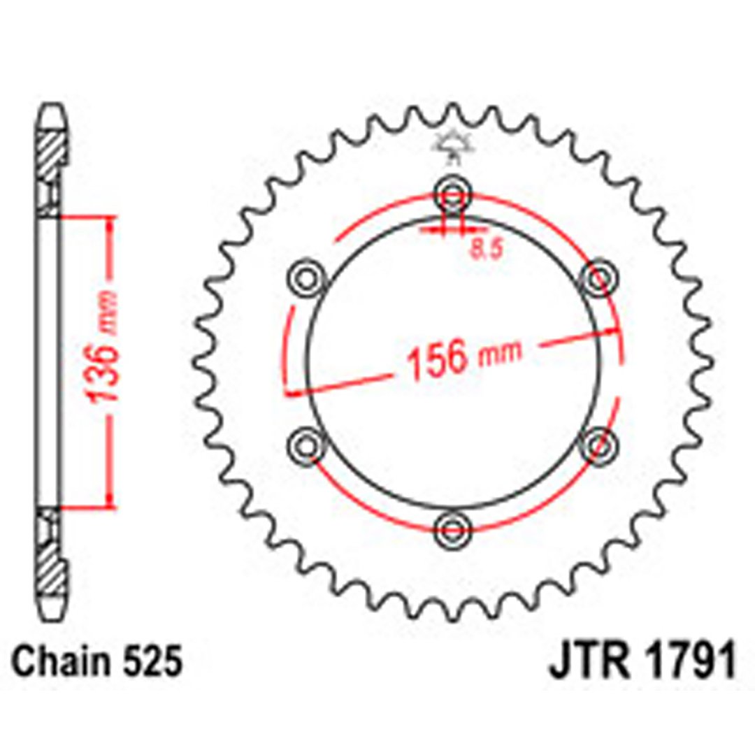 JT Rear Sprockets R/W 1791-43 SUZ [4365]