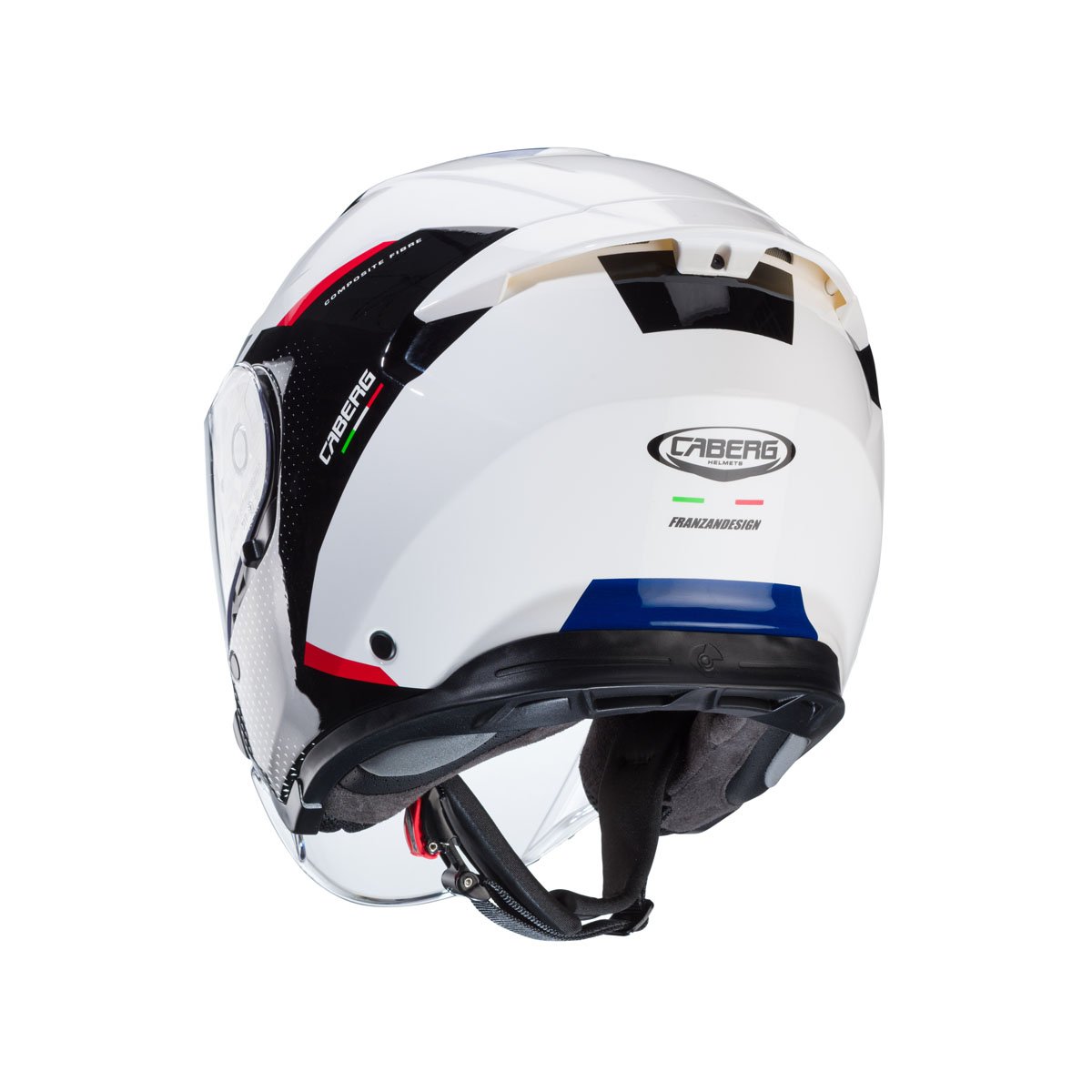 Caberg Flyon II Boss White/Black/Red/Blue Helmet S/O - Image 3