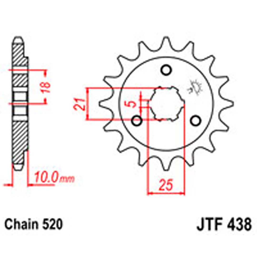 JT Gear Box Sprockets G/B 438-15T SUZ [412]
