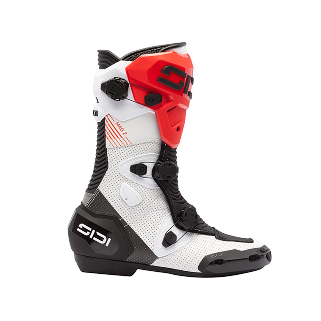 Sidi Mag 2 Air CE Boots White/Black/Red - Image 3