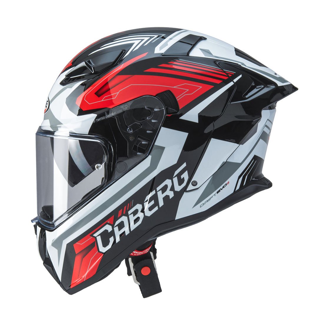 Caberg Drift Evo II Jarama Black/White/Red Full Face Motorcycle Helmet - Image 3
