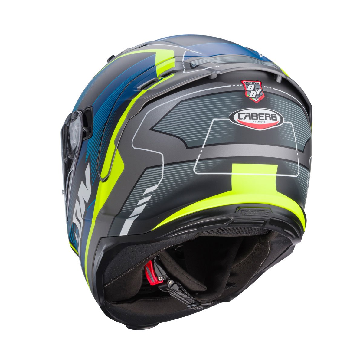 Caberg Avalon X Optic Matt Grey/Blue/Yellow Helmet - Image 3