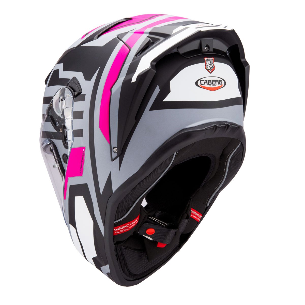 Caberg Drift Evo II Horizon Matt Grey/Black/Fuchsia Full Face Motorcycle Helmet - Image 3