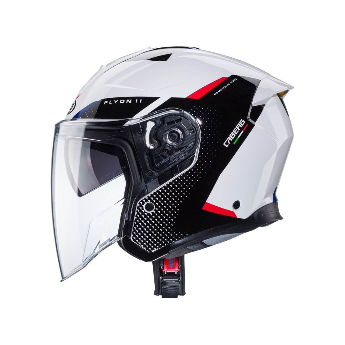 Caberg Flyon II Boss White/Black/Red/Blue Helmet S/O - Image 2