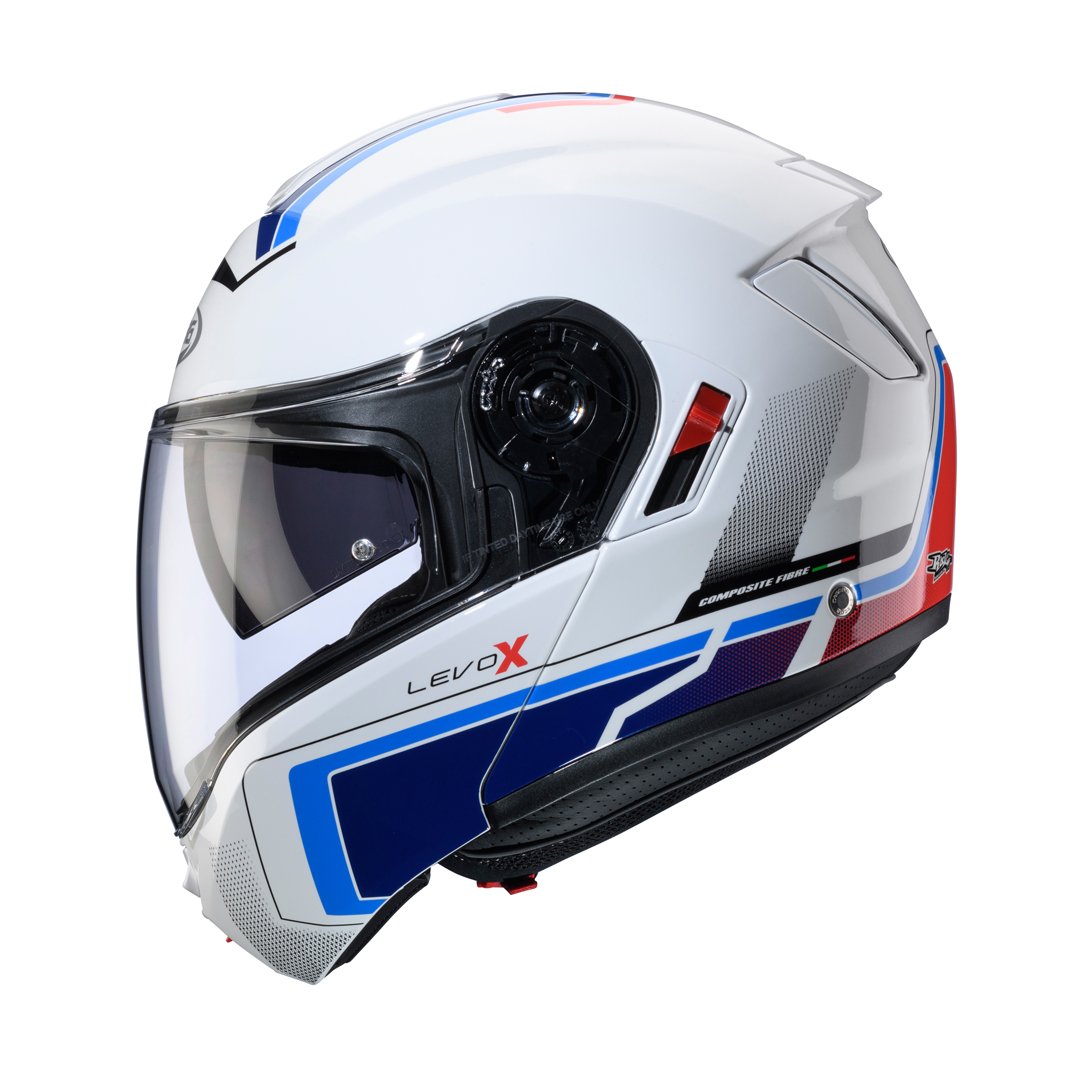 Caberg Levo X Elite White/Red/Blue/Light Blue Helmet Special Order - Image 3