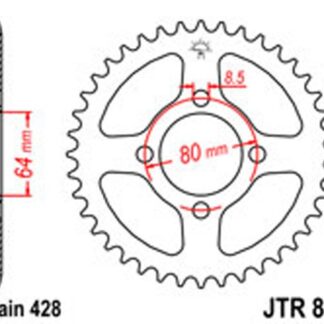 JT Rear Sprockets R/W 838-45T YAM