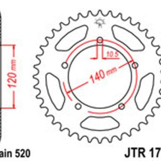 JT Rear Sprockets R/W 1793-42