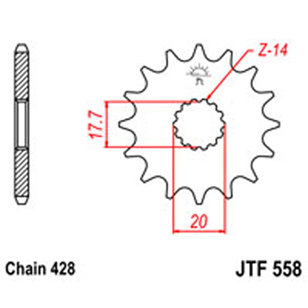 JT Gear Box Sprockets G/B 558-20 YAM [577]