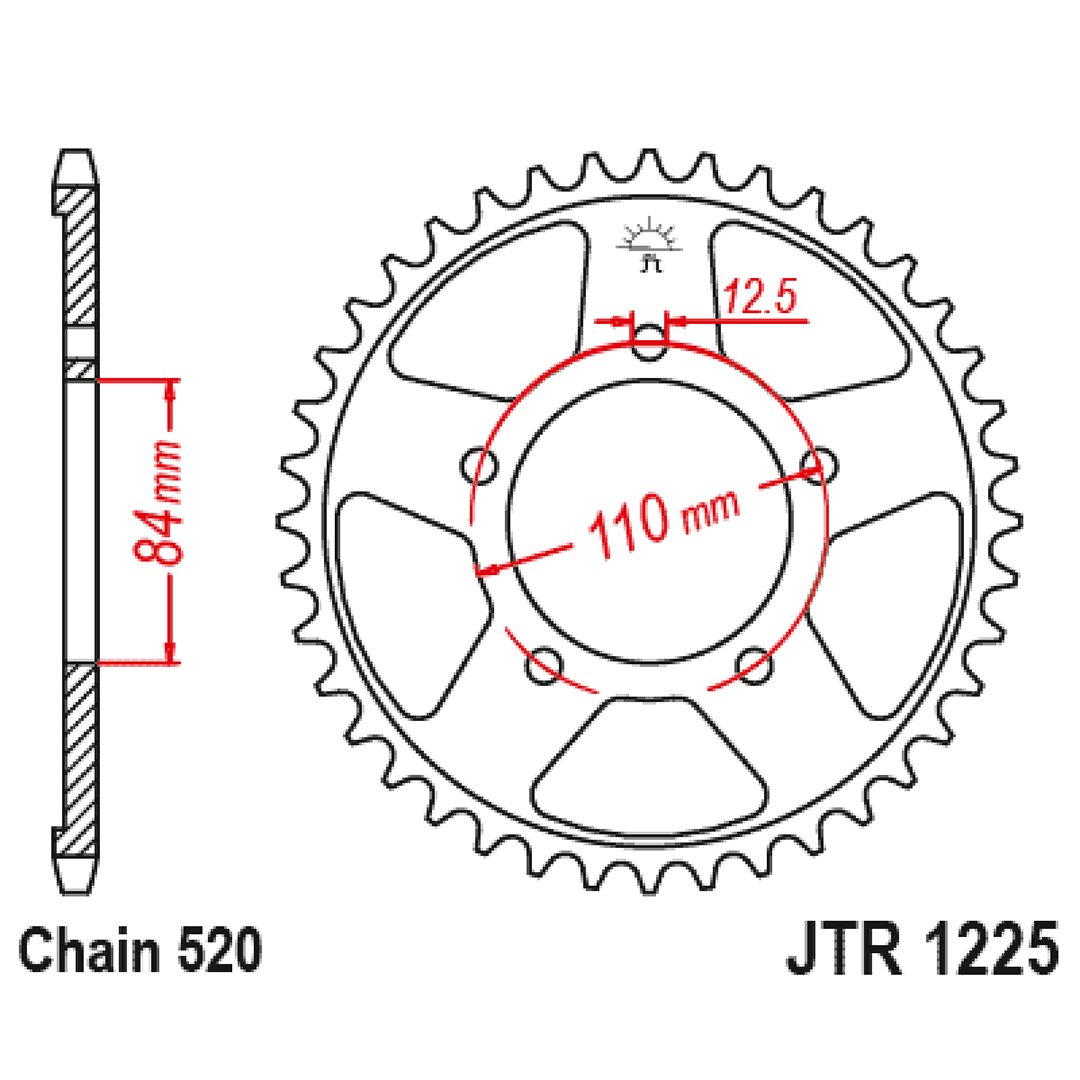 JT Rear Sprockets R/W 1225-40
