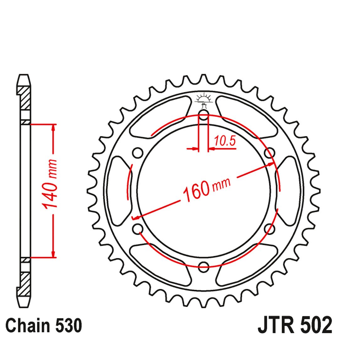JT Rear Sprockets R/W 502-47T KAW - Image 2
