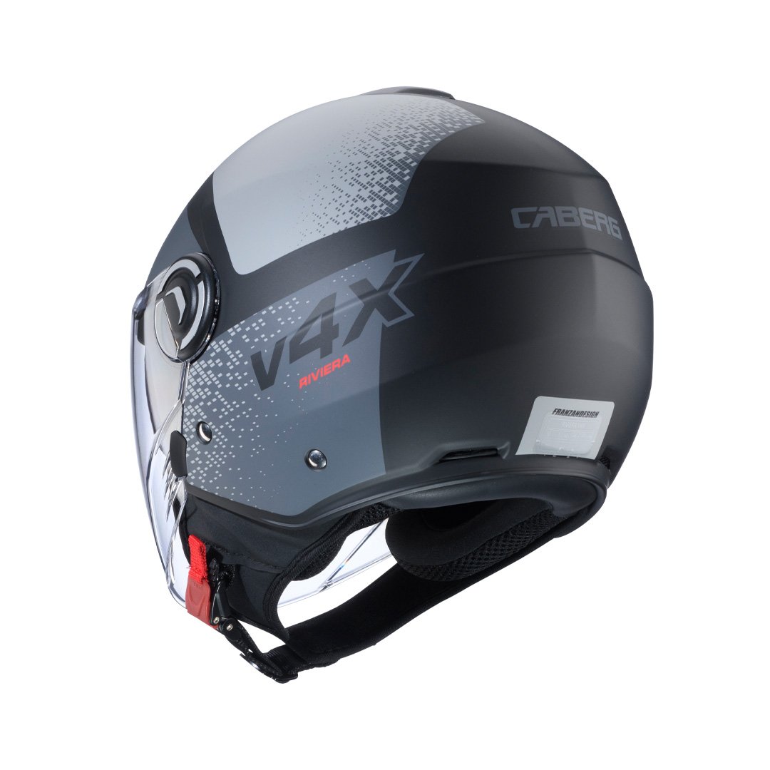 Caberg Riviera V4X Alpha Matt Black/Anthracite/Grey Helmet - Image 3