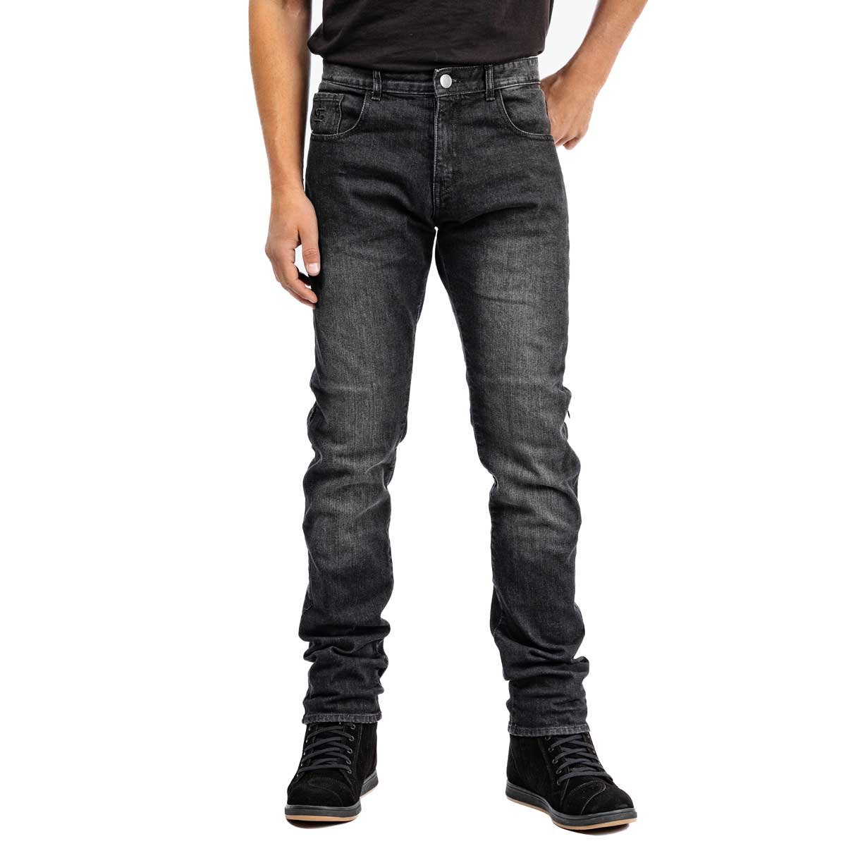 Spada Drifter CE Mens Jeans Short Leg Washed Black - Image 3