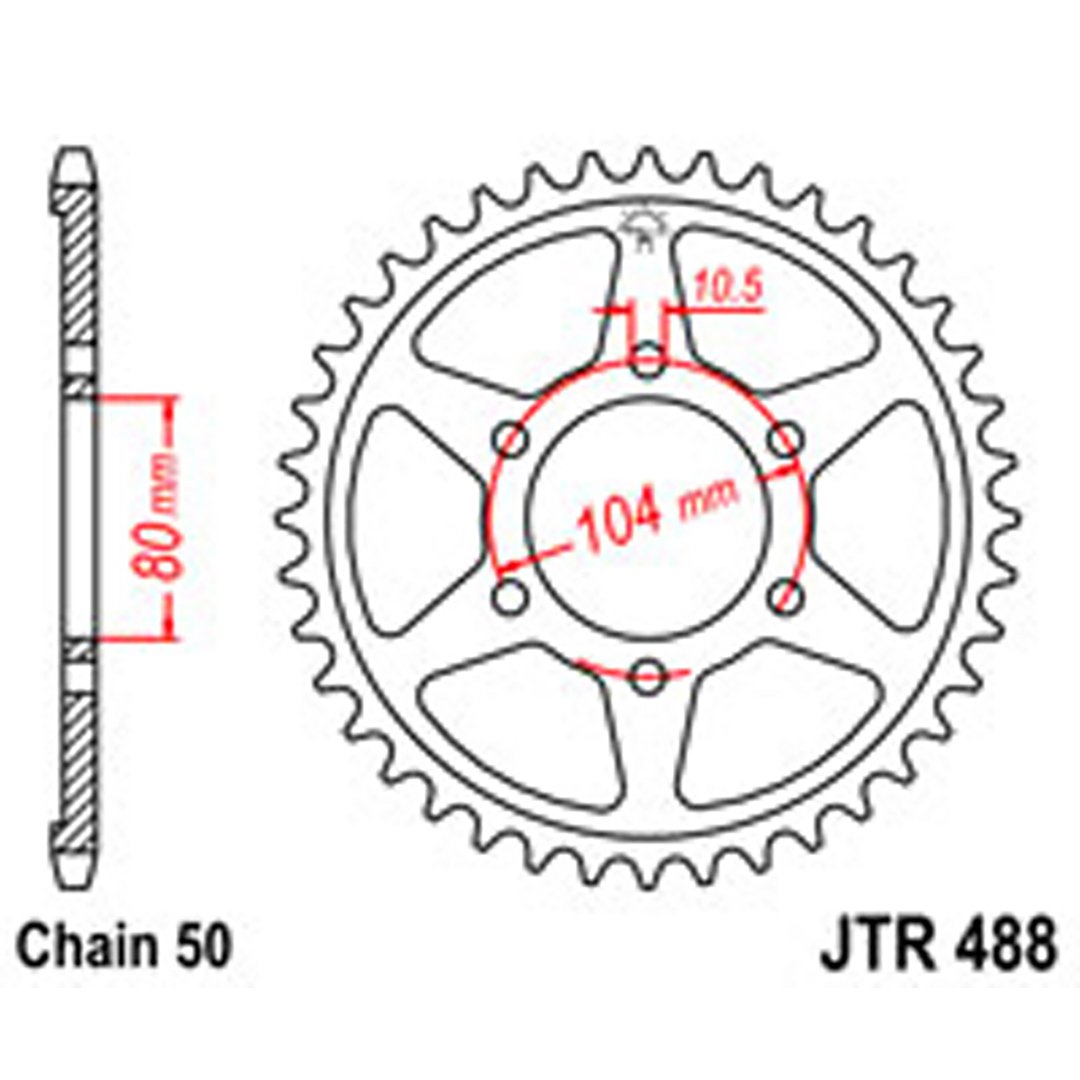 JT Rear Sprockets R/W 488-41T KAW