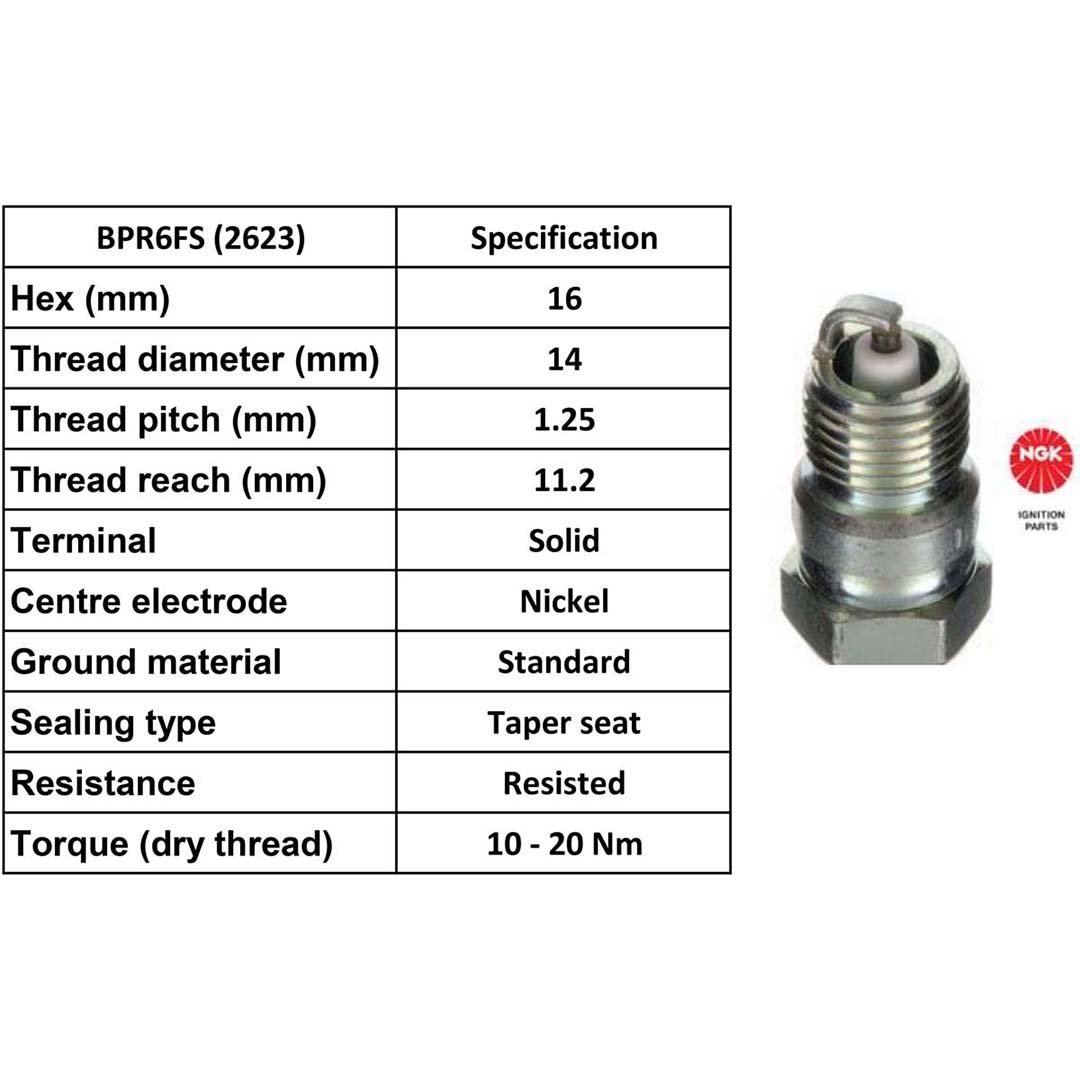 NGK Spark Plug BPR6FS Plugs [Box 10]
