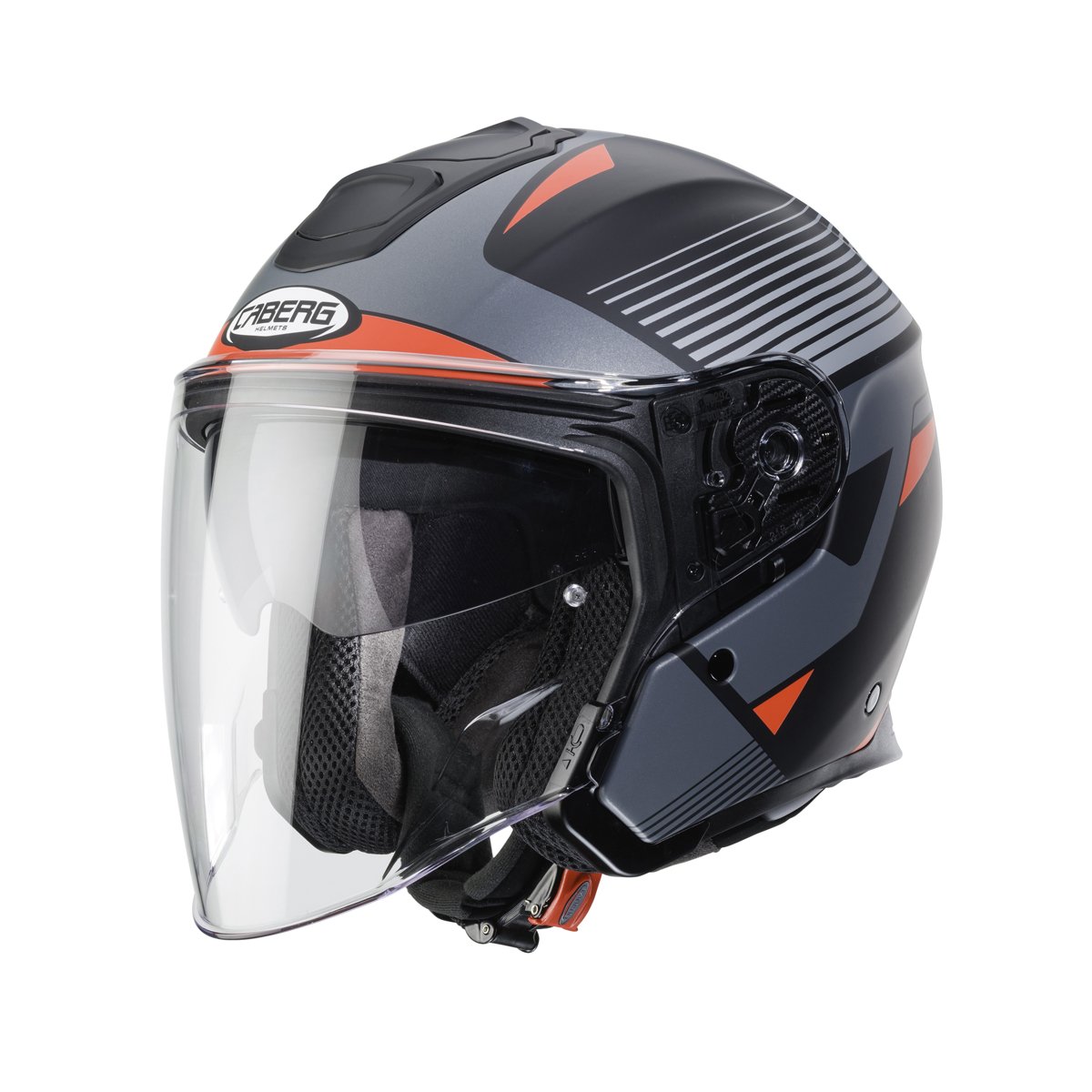 Caberg Flyon Rio Matt Black/Red/Anthracite/Silver Open Face Motorcycle Helmet S/O