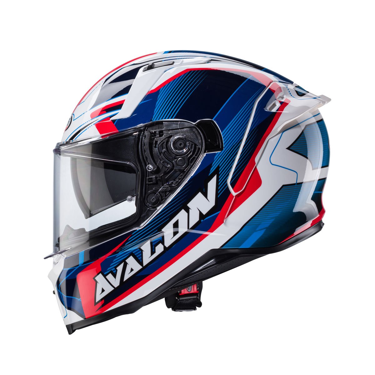 Caberg Avalon X Optic White/Blue/Red Helmet - Image 2