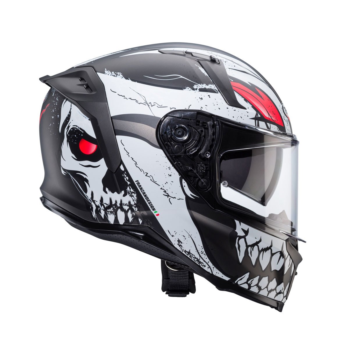 Caberg Avalon X Punk Matt Grey/Black/Red Helmet - Image 3