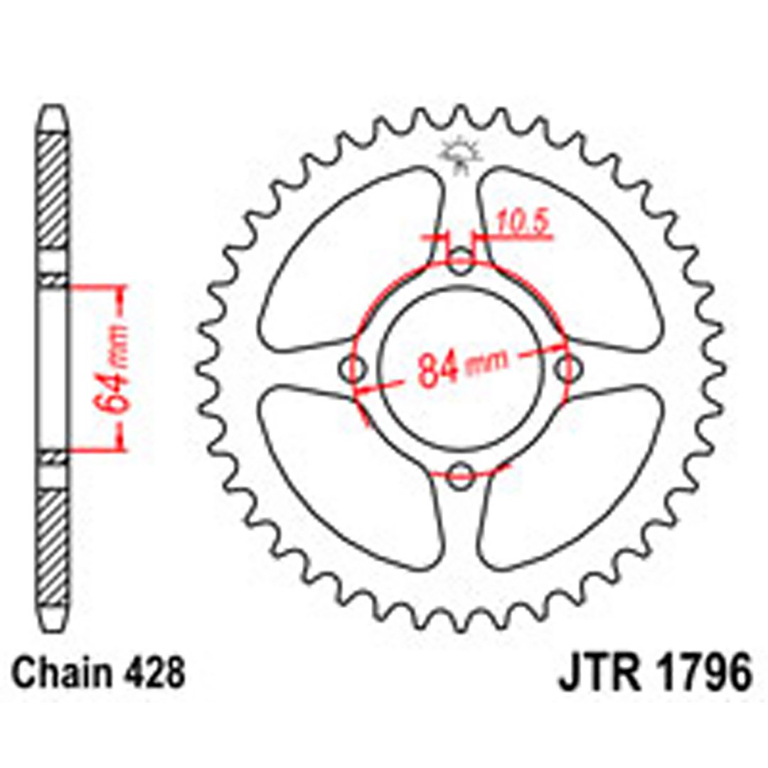 JT Rear Sprockets R/W 1796-51