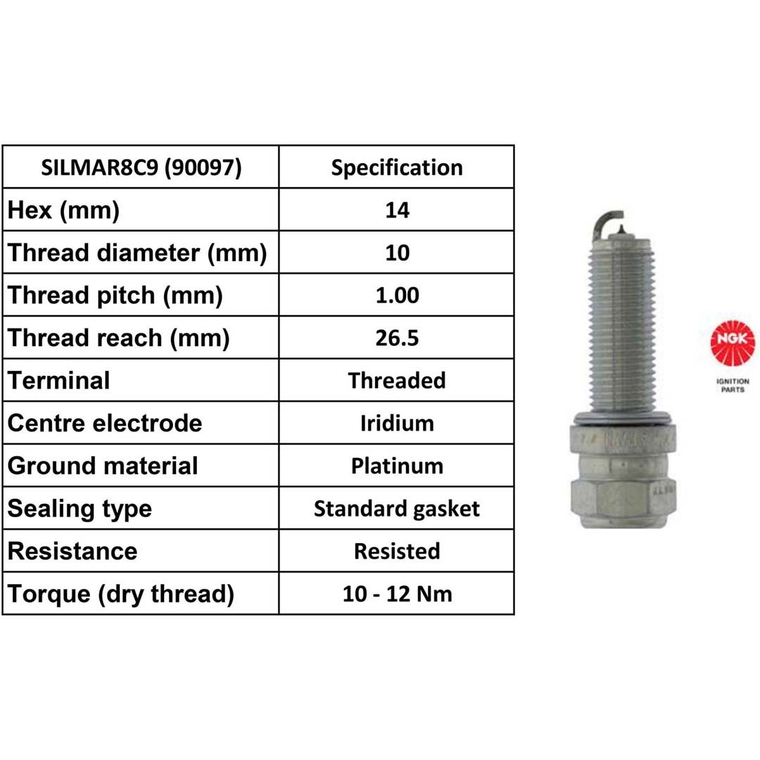 NGK Spark Plug SILMAR8C9 Plugs [Box 4]
